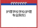 护理学校学校(护理专业院校)