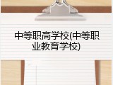中等职高学校(中等职业教育学校)