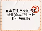 宜宾卫生学校的招生就业(宜宾卫生学校招生与就业)