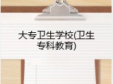 大专卫生学校(卫生专科教育)