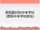 贵阳最好的中专学校(贵阳中专学校排名)