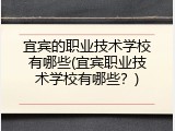 宜宾的职业技术学校有哪些(宜宾职业技术学校有哪些？)