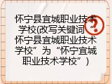 怀宁县宜城职业技术学校(改写关键词“怀宁县宜城职业技术学校”为“怀宁宜城职业技术学校”)