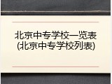 北京中专学校一览表(北京中专学校列表)
