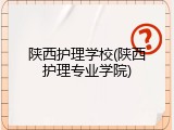 陕西护理学校(陕西护理专业学院)