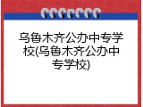 乌鲁木齐公办中专学校(乌鲁木齐公办中专学校)