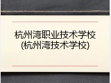 杭州湾职业技术学校(杭州湾技术学校)
