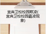 宜宾卫校校园欺凌(宜宾卫校校园霸凌现象)