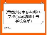 运城幼师中专有哪些学校(运城幼师中专学校名单)