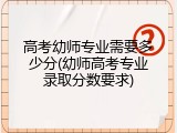 高考幼师专业需要多少分(幼师高考专业录取分数要求)