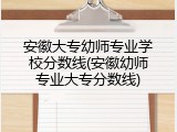 安徽大专幼师专业学校分数线(安徽幼师专业大专分数线)