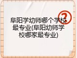 阜阳学幼师哪个学校最专业(阜阳幼师学校哪家最专业)