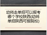 幼师走单招可以报考哪个学校陕西(幼师单招陕西可报院校)