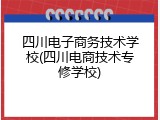 四川电子商务技术学校(四川电商技术专修学校)