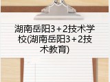 湖南岳阳3+2技术学校(湖南岳阳3+2技术教育)