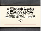合肥滨湖中专学校(改写后的关键词为：合肥滨湖职业中专学校)