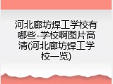 河北廊坊焊工学校有哪些-学校啊图片高清(河北廊坊焊工学校一览)