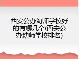 西安公办幼师学校好的有哪几个(西安公办幼师学校排名)