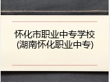 怀化市职业中专学校(湖南怀化职业中专)