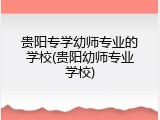 贵阳专学幼师专业的学校(贵阳幼师专业学校)