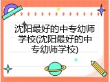 沈阳最好的中专幼师学校(沈阳最好的中专幼师学校)