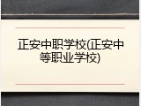 正安中职学校(正安中等职业学校)