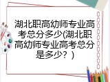 湖北职高幼师专业高考总分多少(湖北职高幼师专业高考总分是多少？)