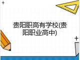 贵阳职高有学校(贵阳职业高中)