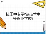 技工中专学校(技术中等职业学校)