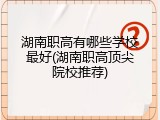 湖南职高有哪些学校最好(湖南职高顶尖院校推荐)