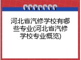河北省汽修学校有哪些专业(河北省汽修学校专业概览)