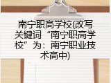 南宁职高学校(改写关键词“南宁职高学校”为：南宁职业技术高中)
