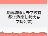 湖南幼师大专学校有哪些(湖南幼师大专学院列表)