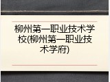 柳州第一职业技术学校(柳州第一职业技术学府)
