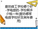 廊坊焊工学校哪个好-学电焊的-学校啊多少钱一年(廊坊哪家电焊学校好及其年费用)