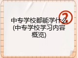 中专学校都能学什么(中专学校学习内容概览)