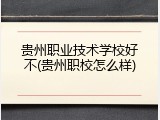 贵州职业技术学校好不(贵州职校怎么样)