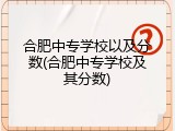 合肥中专学校以及分数(合肥中专学校及其分数)