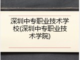 深圳中专职业技术学校(深圳中专职业技术学院)