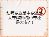 幼师专业是中专还是大专(幼师是中专还是大专？)