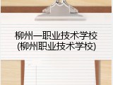 柳州一职业技术学校(柳州职业技术学校)