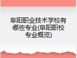 阜阳职业技术学校有哪些专业(阜阳职校专业概览)