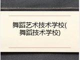 舞蹈艺术技术学校(舞蹈技术学校)