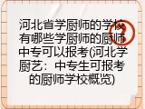 河北省学厨师的学校有哪些学厨师的厨师中专可以报考(河北学厨艺：中专生可报考的厨师学校概览)
