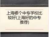 上海哪个中专学校比较好(上海好的中专推荐)