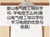 唐山电气焊工培训学校-学电焊怎么样(唐山电气焊工培训学校：学习电焊的优势与前景)