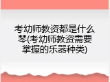 考幼师教资都是什么琴(考幼师教资需要掌握的乐器种类)