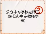 公办中专学校老师工资(公办中专教师薪资)