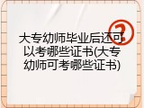 大专幼师毕业后还可以考哪些证书(大专幼师可考哪些证书)