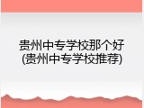 贵州中专学校那个好(贵州中专学校推荐)